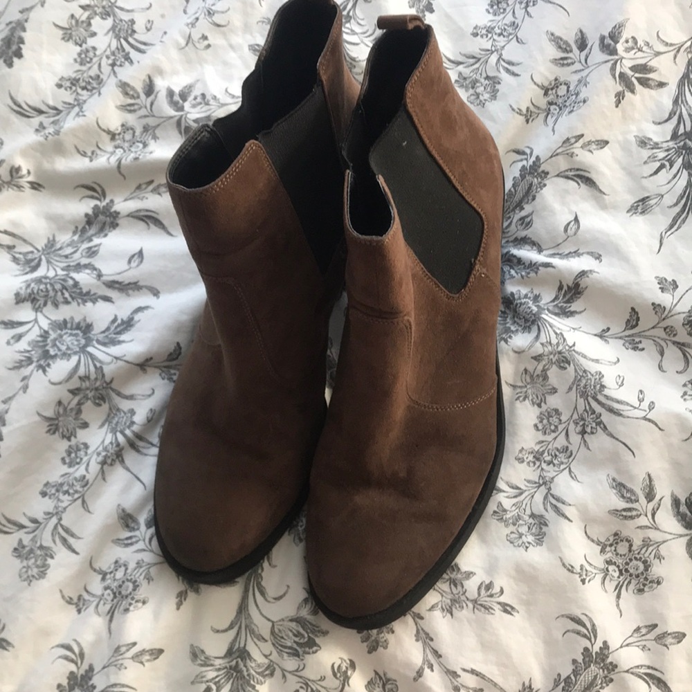 Brown suede boots